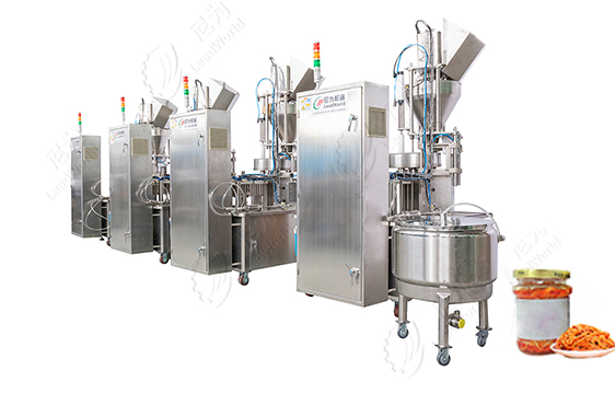 多臺(tái)醬菜灌裝機(jī)